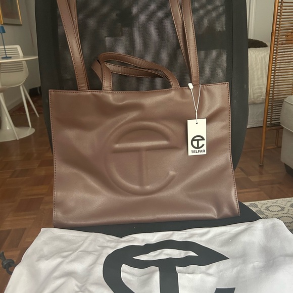 Telfar Dark Brown Medium Tote Bag - Picture 1 of 6